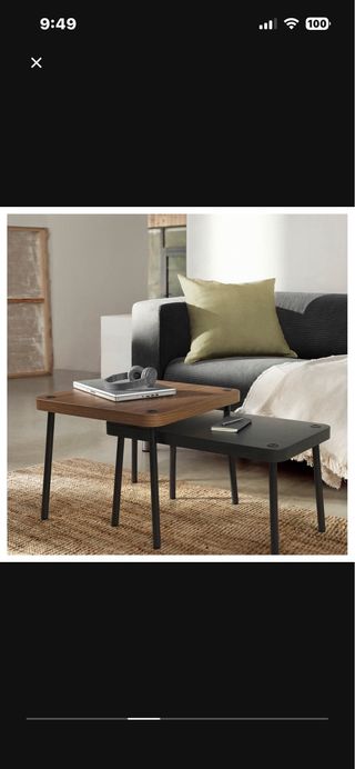 Tavoli da centro impilabili in legno e metallo