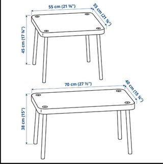 Tavoli da centro impilabili in legno e metallo