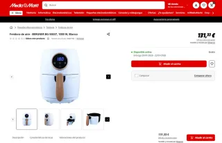 Freidora Aire Bergner Blanca 2L 1000W NUEVA