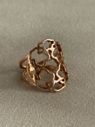 Anillo Tous Oro Rosa Diseño Calado