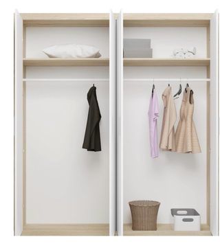 Armario 4 puertas blanco y madera