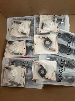 2 Cables USB Carga Rápida, y retractril a 2e
