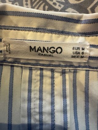 Camisa de rayas azul y blanca Mango mujer
