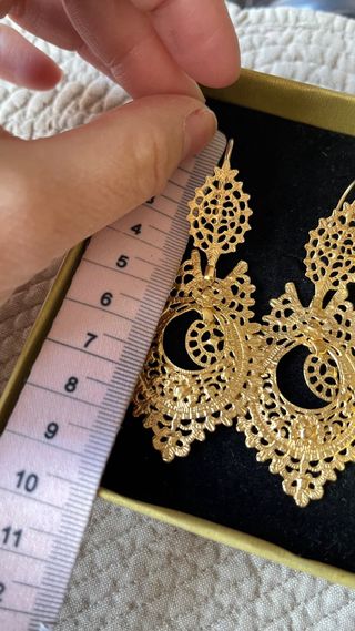 Pendientes Filigrana Plata Oro Tradicional