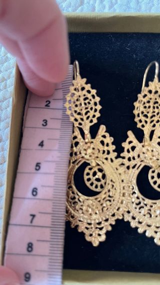 Pendientes Filigrana Plata Oro Tradicional