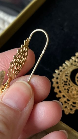 Pendientes Filigrana Plata Oro Tradicional