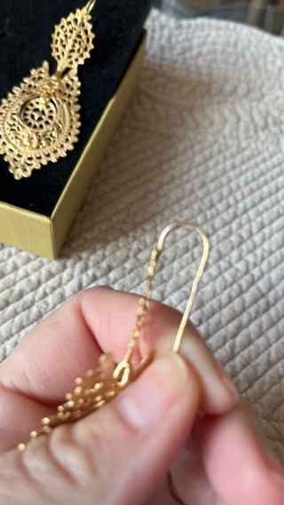 Pendientes Filigrana Plata Oro Tradicional