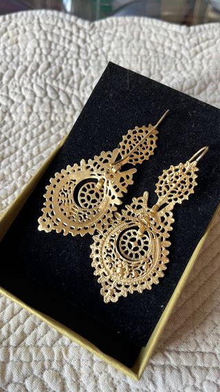 Pendientes Filigrana Plata Oro Tradicional