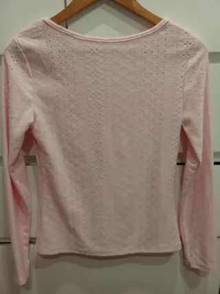 Camiseta rosa manga larga