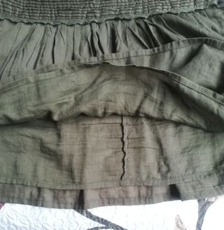 Vestido verde M bordado con bolsillos