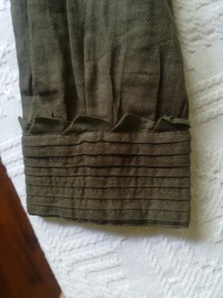 Vestido verde M bordado con bolsillos