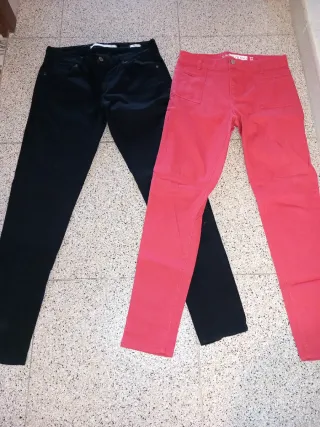 Lote 2 pantalones slim fit mujer Zara