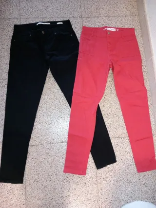 Lote 2 pantalones slim fit mujer Zara