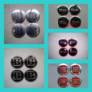 Pegatinas 56mm tapabuje centro rueda Brabus Fiat