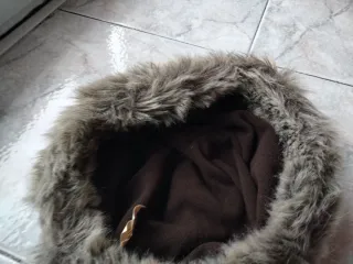 Cappello donna lana e pile marrone