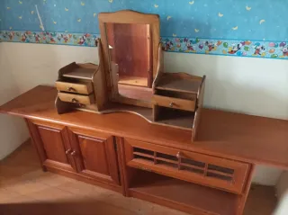 Muebles de salón y habitación de madera