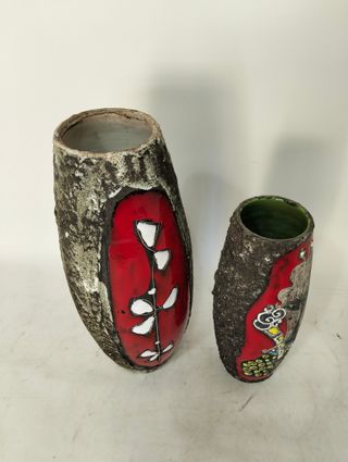 Coppia Vasi Ceramica Lava San Marino Italy