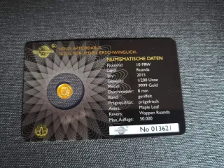 Moneda Oro 24K Hoja de Arce