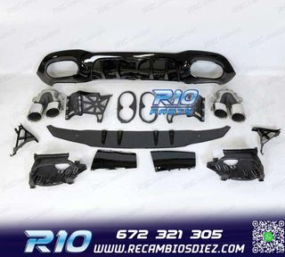 DIFUSOR MERCEDES CLASE A V177 AMG 18- SEDAN LOOK A45 + COLAS