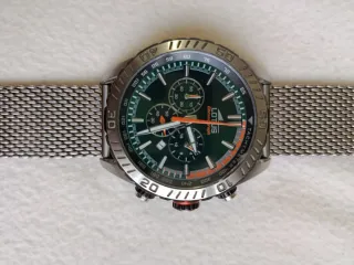 Reloj Lotus Cronógrafo Verde y Plateado