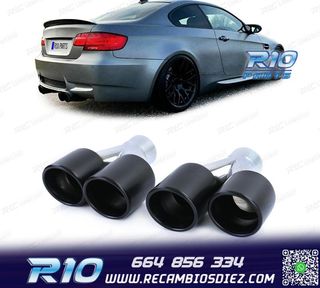 COLAS ESCAPE SALIDA DOBLE UNIVERSAL 2x 89MM ACERO INOX NEGRO