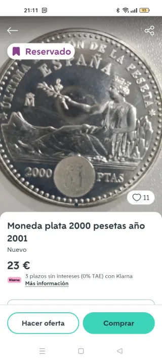 Moneda de plata 2000 para Marcos