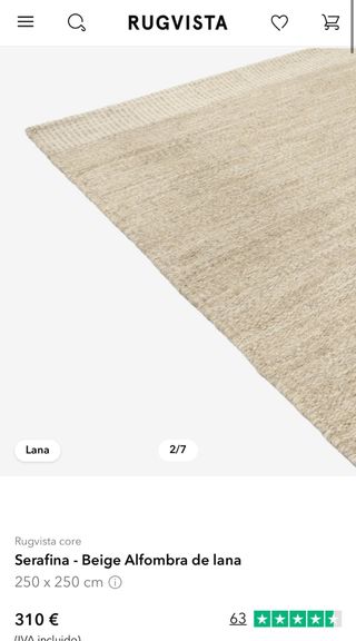 Tappeto in lana beige 250x250 usato solo 1 mese
