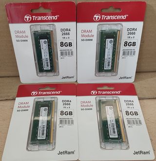 4x Transcend 8GB DDR4 2666MHz Módulos RAM