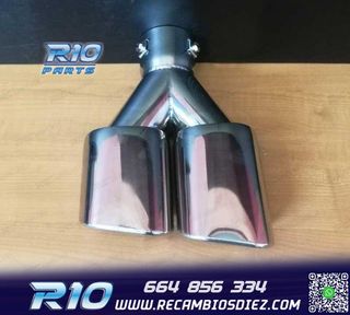 COLA ESCAPE DOBLE RECTANGULAR ACERO INOX