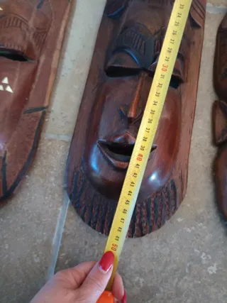 3 Maschere Tribali Legno Vintage