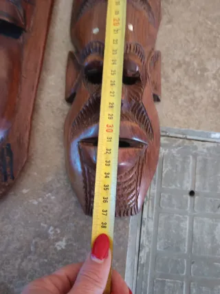 3 Maschere Tribali Legno Vintage