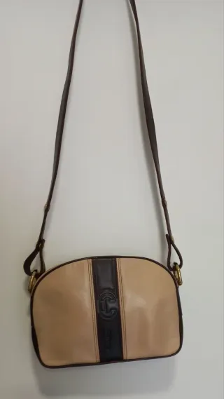 Bolso piel bandolera beige y marrón. Sin estrenar.