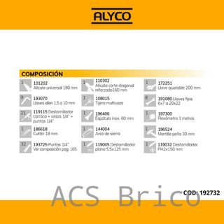 Caja Herramientas 82 Piezas Alyco 192732