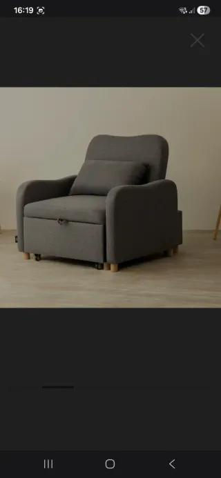 Sillón cama Nalui gris tela