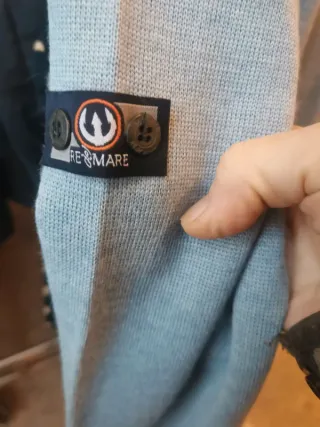 Maglia uomo collo alto zip azzurra