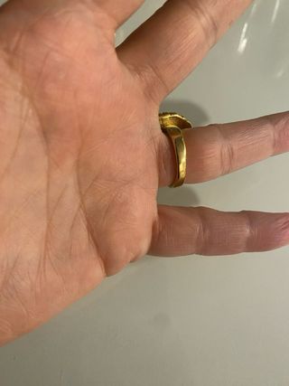 Anillo Acero Inoxidable Gallo Dorado