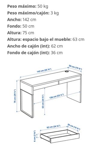 Escritorio Ikea MICKE Blanco