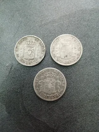 3 Monedas Plata Alfonso XII y XIII