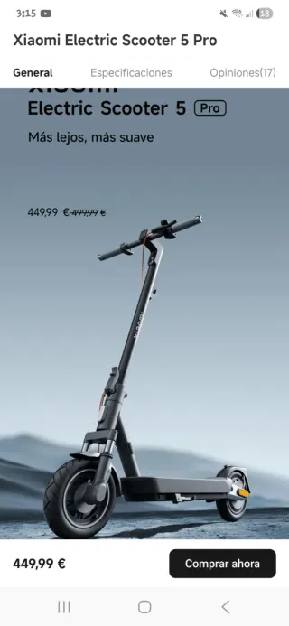 Patinete Xiaomi Electric Scooter 5 Pro