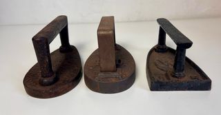 Planchas antiguas de hierro (3 unidades)