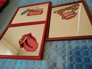 Specchio Coca Cola con cornice rossa