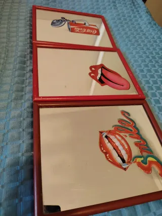 Specchio Coca Cola con cornice rossa