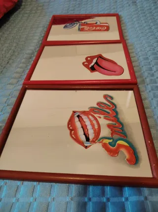 Specchio Coca Cola con cornice rossa