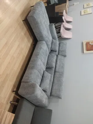 Sofá modular gris de tela