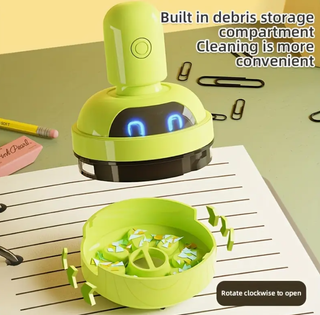 Mini aspiradora de escritorio blanca