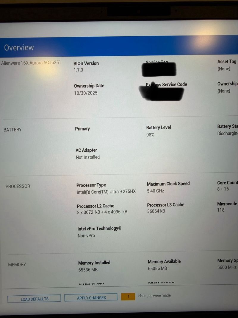 Alienware 16X Aurora RTX5070 64GB RAM afbeelding 4