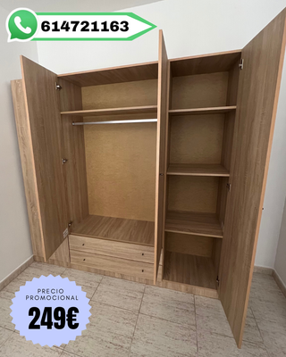 Armario de madera color beige/marrón