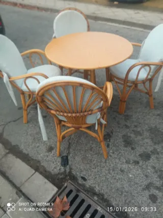 Juego de mimbre para jardín