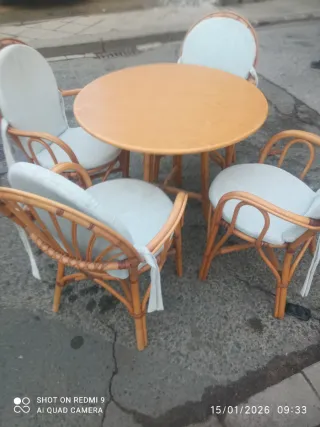 Juego de mimbre para jardín