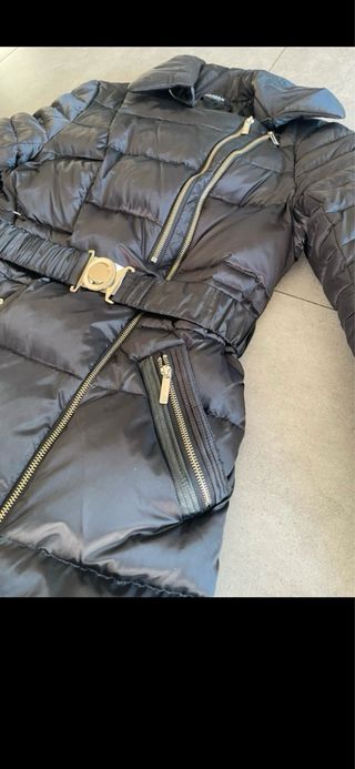 Chaqueta Morgan Negra Acolchada Cinturón